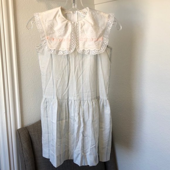 Vintage 80s Ruth of Carolina dress - eyelet collar - spring summer - Picture 1 of 8